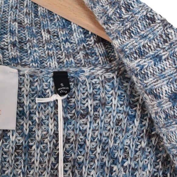 NWT Cabi Blue Gray Knit Duster Cardigan Women’s S Long Open Front Pockets Cozy - Picture 6 of 8